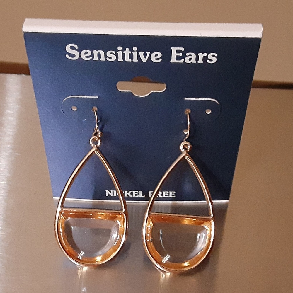 Sensitive Ears Nickel Free Large Teardrop Copper Dangle Earrings